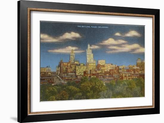 Skyline at Dusk, Tulsa, Oklahoma-null-Framed Art Print