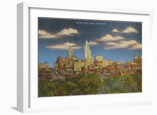 Skyline at Dusk, Tulsa, Oklahoma-null-Framed Art Print