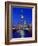 Skyline at night with Chicago River and Sears Tower, Chicago, Illinois, USA-Alan Klehr-Framed Photographic Print