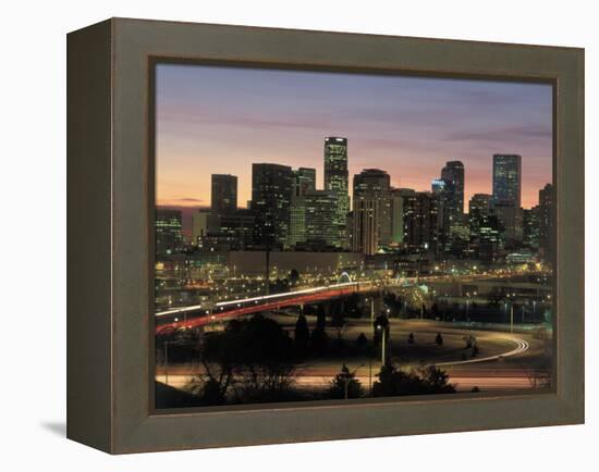 Skyline at Sunrise, Denver, CO-Tom Dietrich-Framed Premier Image Canvas