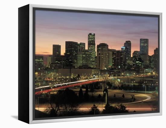 Skyline at Sunrise, Denver, CO-Tom Dietrich-Framed Premier Image Canvas