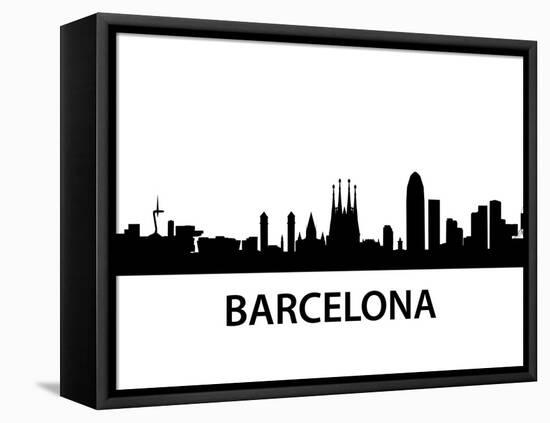 Skyline Barcelona-unkreatives-Framed Stretched Canvas