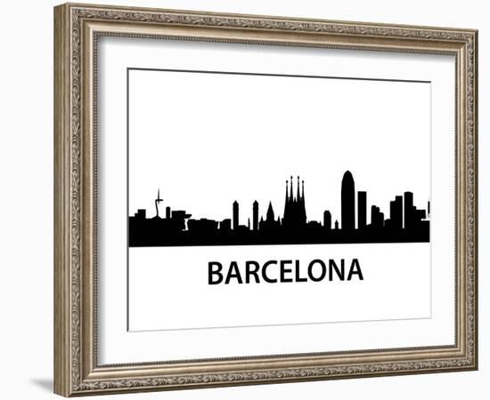 Skyline Barcelona-unkreatives-Framed Art Print
