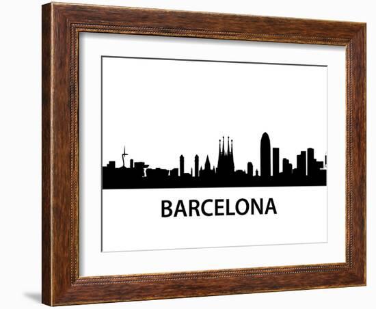 Skyline Barcelona-unkreatives-Framed Art Print