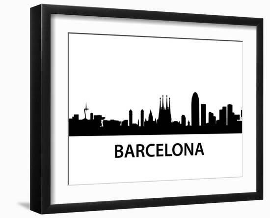Skyline Barcelona-unkreatives-Framed Art Print