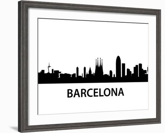 Skyline Barcelona-unkreatives-Framed Art Print