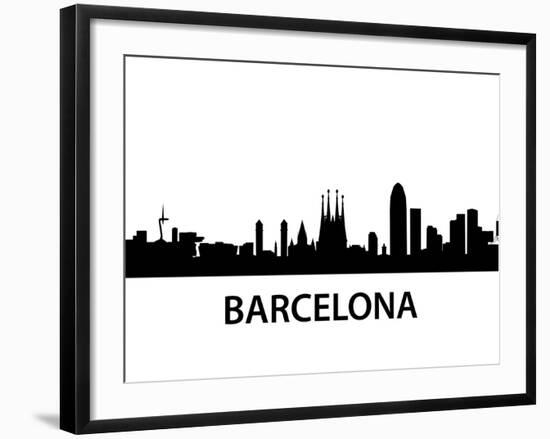 Skyline Barcelona-unkreatives-Framed Art Print