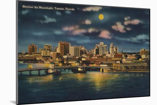'Skyline by Moonlight, Tampa, Florida', c1940s-Unknown-Mounted Giclee Print