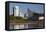 Skyline by the Arkansas River, Wichita, Kansas, USA-Walter Bibikow-Framed Premier Image Canvas