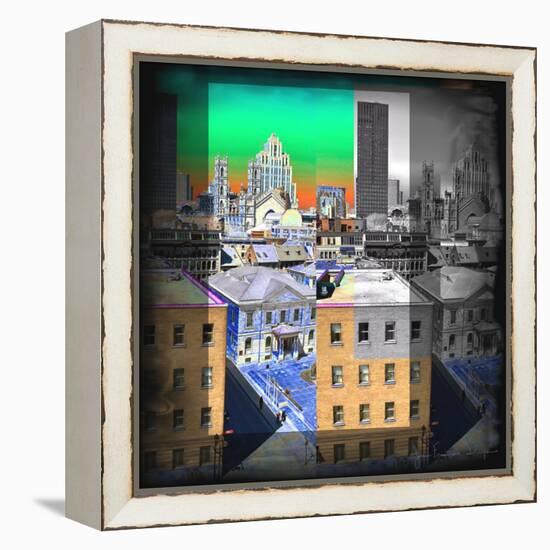 Skyline City-Jean-François Dupuis-Framed Stretched Canvas
