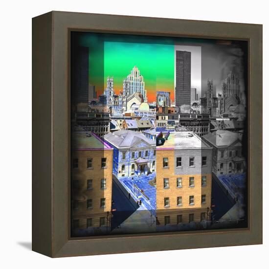 Skyline City-Jean-François Dupuis-Framed Stretched Canvas