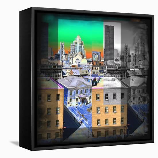 Skyline City-Jean-François Dupuis-Framed Stretched Canvas