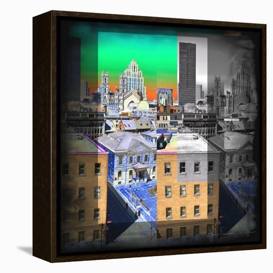 Skyline City-Jean-François Dupuis-Framed Stretched Canvas