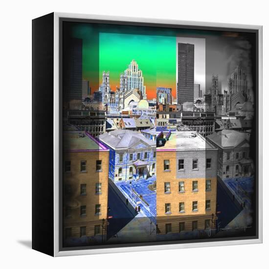 Skyline City-Jean-François Dupuis-Framed Stretched Canvas