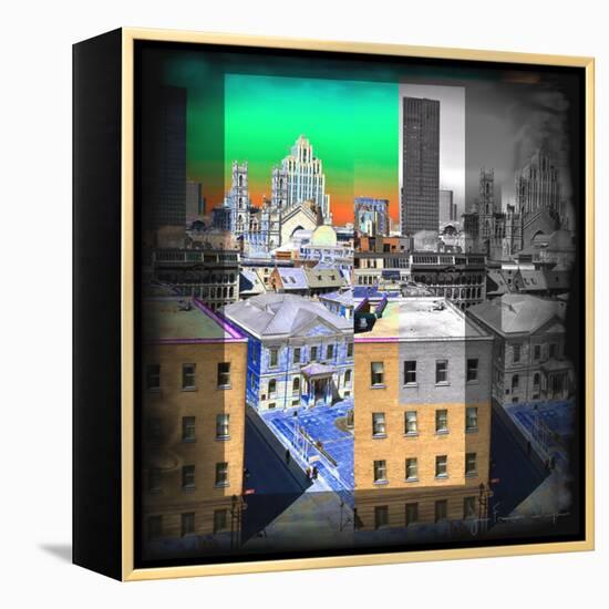 Skyline City-Jean-François Dupuis-Framed Stretched Canvas