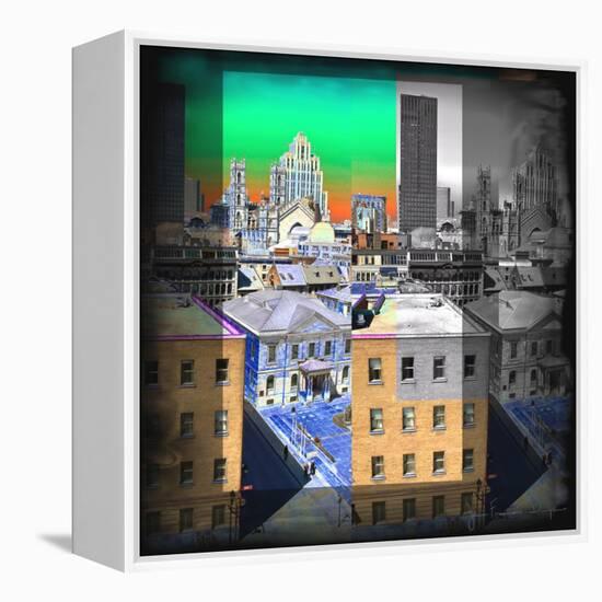 Skyline City-Jean-François Dupuis-Framed Stretched Canvas