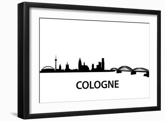 Skyline Cologne-unkreatives-Framed Art Print