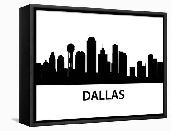 Skyline Dallas-unkreatives-Framed Stretched Canvas
