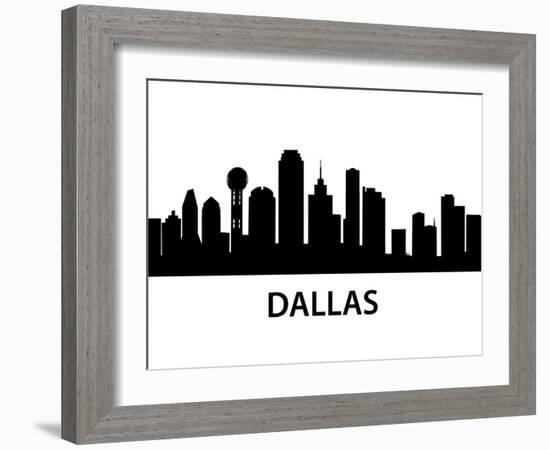 Skyline Dallas-unkreatives-Framed Art Print