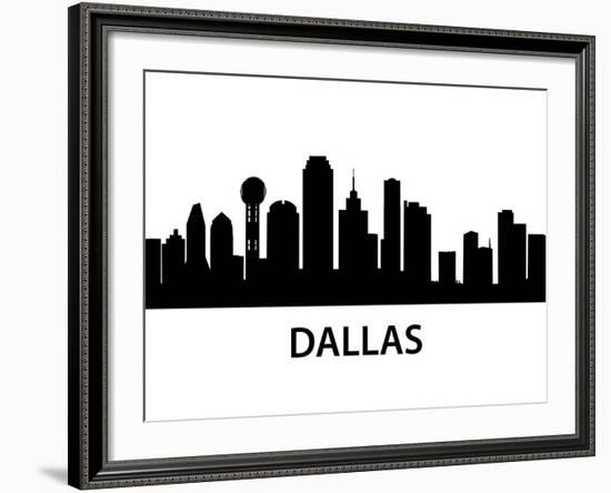 Skyline Dallas-unkreatives-Framed Art Print