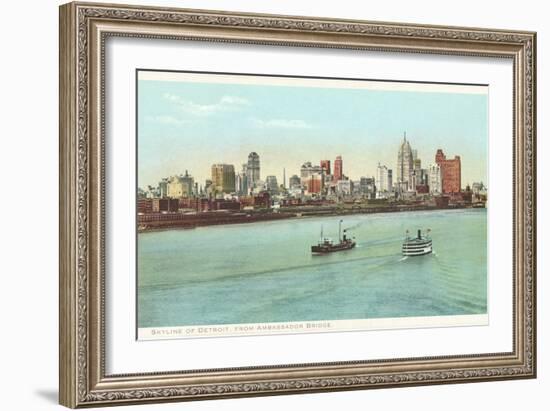 Skyline, Detroit, Michigan-null-Framed Art Print