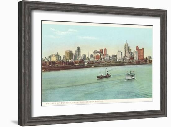 Skyline, Detroit, Michigan-null-Framed Art Print