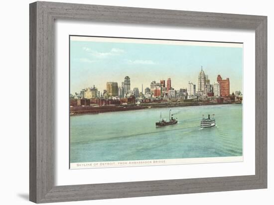 Skyline, Detroit, Michigan-null-Framed Art Print