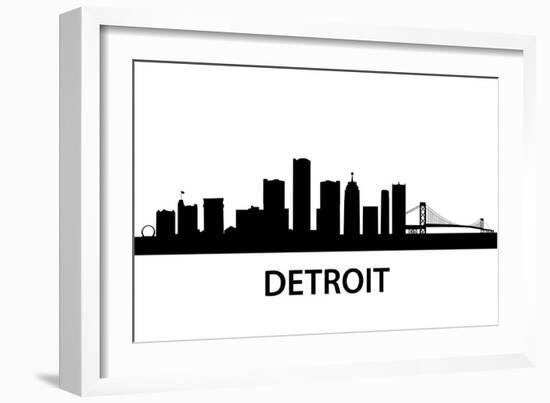 Skyline Detroit-unkreatives-Framed Art Print