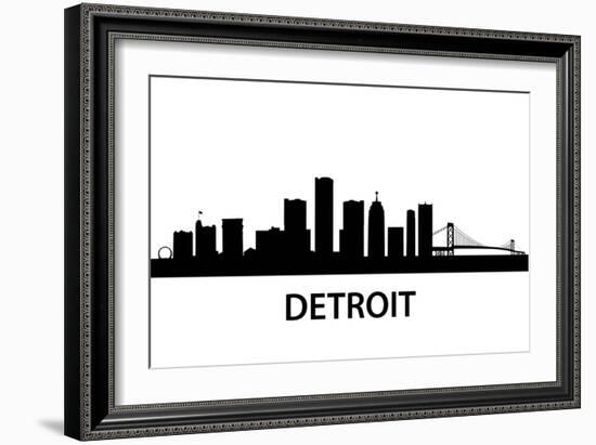 Skyline Detroit-unkreatives-Framed Art Print