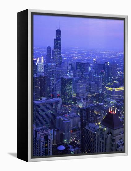 Skyline Dusk, Chicago, IL-Mark Gibson-Framed Premier Image Canvas