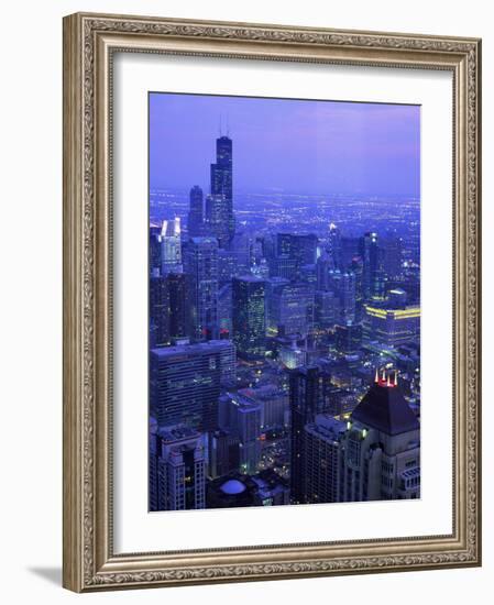 Skyline Dusk, Chicago, IL-Mark Gibson-Framed Photographic Print