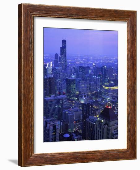 Skyline Dusk, Chicago, IL-Mark Gibson-Framed Photographic Print