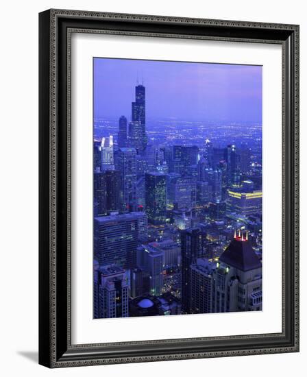 Skyline Dusk, Chicago, IL-Mark Gibson-Framed Photographic Print