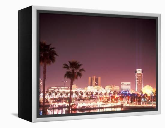 Skyline from the Park at Long Beach Harbor, Long Beach, California, USA-Brent Bergherm-Framed Premier Image Canvas