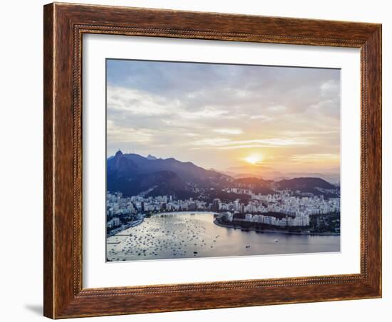 Skyline from the Sugarloaf Mountain at sunset, Rio de Janeiro, Brazil, South America-Karol Kozlowski-Framed Photographic Print