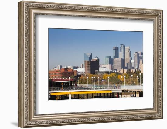 Skyline from the University of Minnesota, Minneapolis, Minnesota, USA-Walter Bibikow-Framed Photographic Print