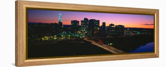 Skyline, Hartford, Sunset, Connecticut-null-Framed Stretched Canvas