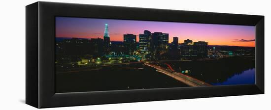 Skyline, Hartford, Sunset, Connecticut-null-Framed Stretched Canvas