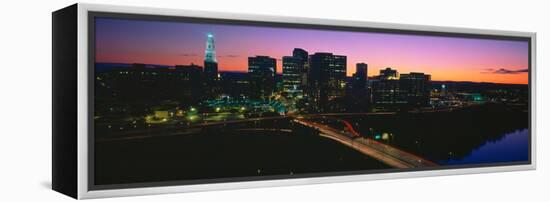 Skyline, Hartford, Sunset, Connecticut-null-Framed Stretched Canvas