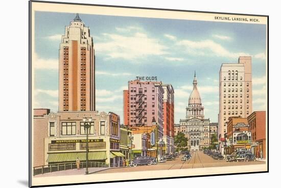 Skyline, Lansing, Michigan-null-Mounted Art Print