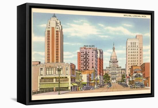 Skyline, Lansing, Michigan-null-Framed Stretched Canvas
