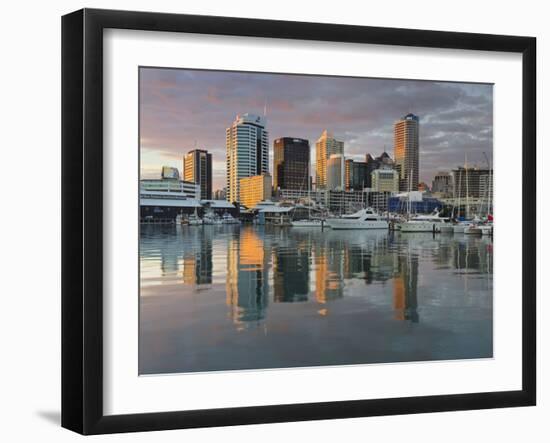 Skyline of Auckland, Yacht Harbour, Wynyard Crossing, Viaduct Basin, Harbour-Rainer Mirau-Framed Photographic Print