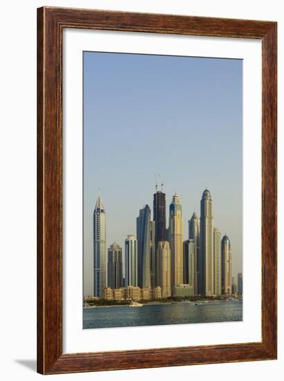 Skyline of Buildings around the Dubai Marina, Dubai, Uae-Michael DeFreitas-Framed Photographic Print