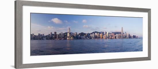 Skyline of Central, Hong Kong Island, from Victoria Harbour, Hong Kong, China, Asia-Gavin Hellier-Framed Photographic Print