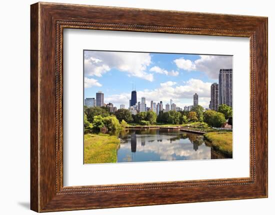 Skyline of Chicago from Northside Looking South towards the City-soupstock-Framed Photographic Print