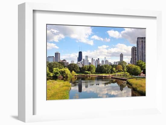 Skyline of Chicago from Northside Looking South towards the City-soupstock-Framed Photographic Print