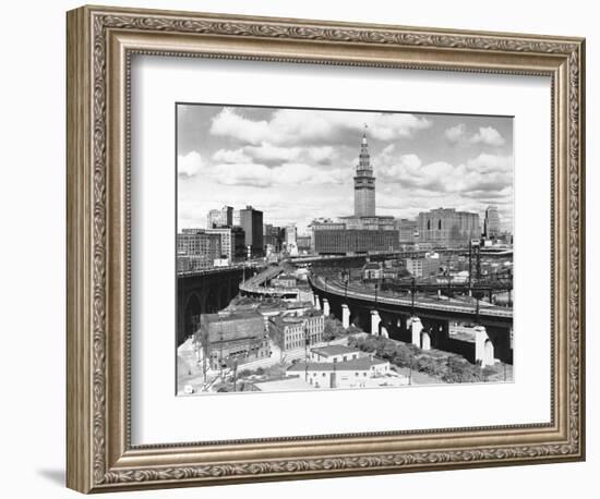 Skyline of Cleveland-Carl McDow-Framed Photographic Print