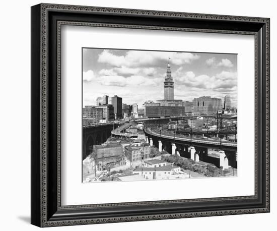 Skyline of Cleveland-Carl McDow-Framed Photographic Print