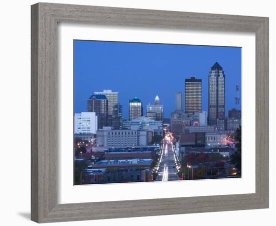 Skyline of Des Moines, Iowa, USA-Walter Bibikow-Framed Photographic Print