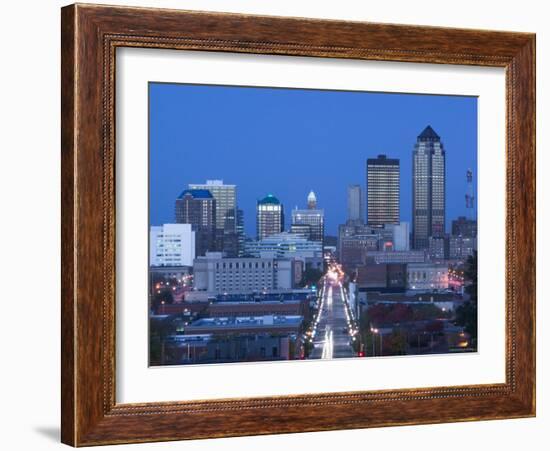 Skyline of Des Moines, Iowa, USA-Walter Bibikow-Framed Photographic Print